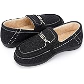 ERGOfoot Women's Moccasin Slippers with Arch Support, Closed Back, Orthopedic Slippers for Plantar Fasciitis, Foot Pain Relief, Fleece Lining House Shoes for Indoor Outdoor Anti-Skid