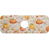 Faucet Fast Absorbent Pad - Autumn Pumpkins And Leaves Drying Pad, Suitable For Kitchen, Bathroom, Island And Other Scenes