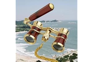 Yourelexit® Opera Glasses Binoculars Lorgnette Theater Optical Glasses Mini Compact Lightweight Built-in Foldable Adjustable Handle with Neck Chain Vintage Adults Kids Women in Musical Concert Cinema