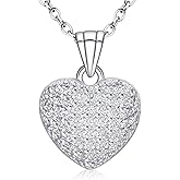 Pendant Necklaces for Women 925 Sterling Silver with Moissanite & Genuine Jewelry, Lucky Clover, Butterfly, Pink Crystal Heart Design, 14K White Gold Plated Nacklace, Mom Wife Women's Birthday Gifts