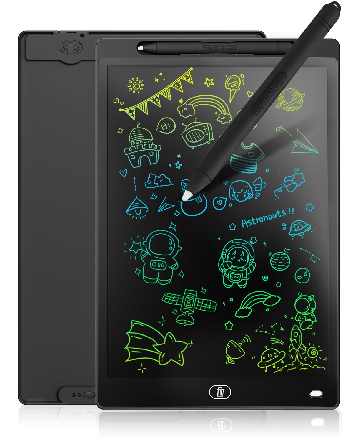 Genialba 12 inch LCD Writing Tablet - Colorful Screen Drawing Board for 2-6 Year Old Boys & Girls - Educational Toys Gifts for Birthday & Christmas (Black)