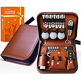 SANTA CASA Golf Gift Set - Complete Golfing Accessories for Men & Women, Dad, with 3 Golf Balls, Bag Case, Rangefinder, Tees, Brush, Divot Knife, Scorer & Ball Clamp, Essentials Golf Accessories