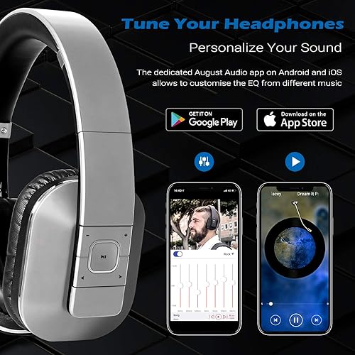 August EP650 Bluetooth Wireless Over Ear Headphones with aptX LL