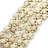 110PCS Turquoise Turtle Beads, White Turtle Charms, Synthetic Turquoise Gemstone Beads, Cute Animal Beads Charms Bulk for Bracelets Necklace Lanyard Pendants Jewelry Making DIY Handicrafts