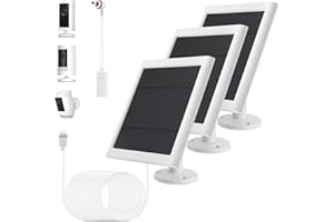 FEHUATENDA 3 Pack - Solar Panel for Ring Camera, Compatible with Ring Spotlight Cam Plus/Pro(Battery) & Ring Stick Up Cam/Pro Battery & Ring Spotlight Cam Battery with 10FT/3M Long Cable
