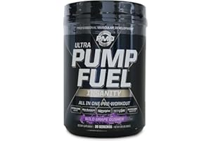 PMD Sports Ultra Pump Fuel Insanity - Pre Workout Drink for Energy, Strength, Endurance, Recovery - Complex Carbohydrates and Amino Energy - Wild Grape Gusher (30 Servings)