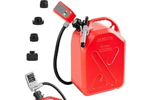 POXURIO Fuel Transfer Pump Battery Powered, 51'' Hose Gasoline Transfer Pump with Auto-Stop Sensor, 3.2GPM Liquid Transfer Pump with 4 Tank Adapters(Only Pump)