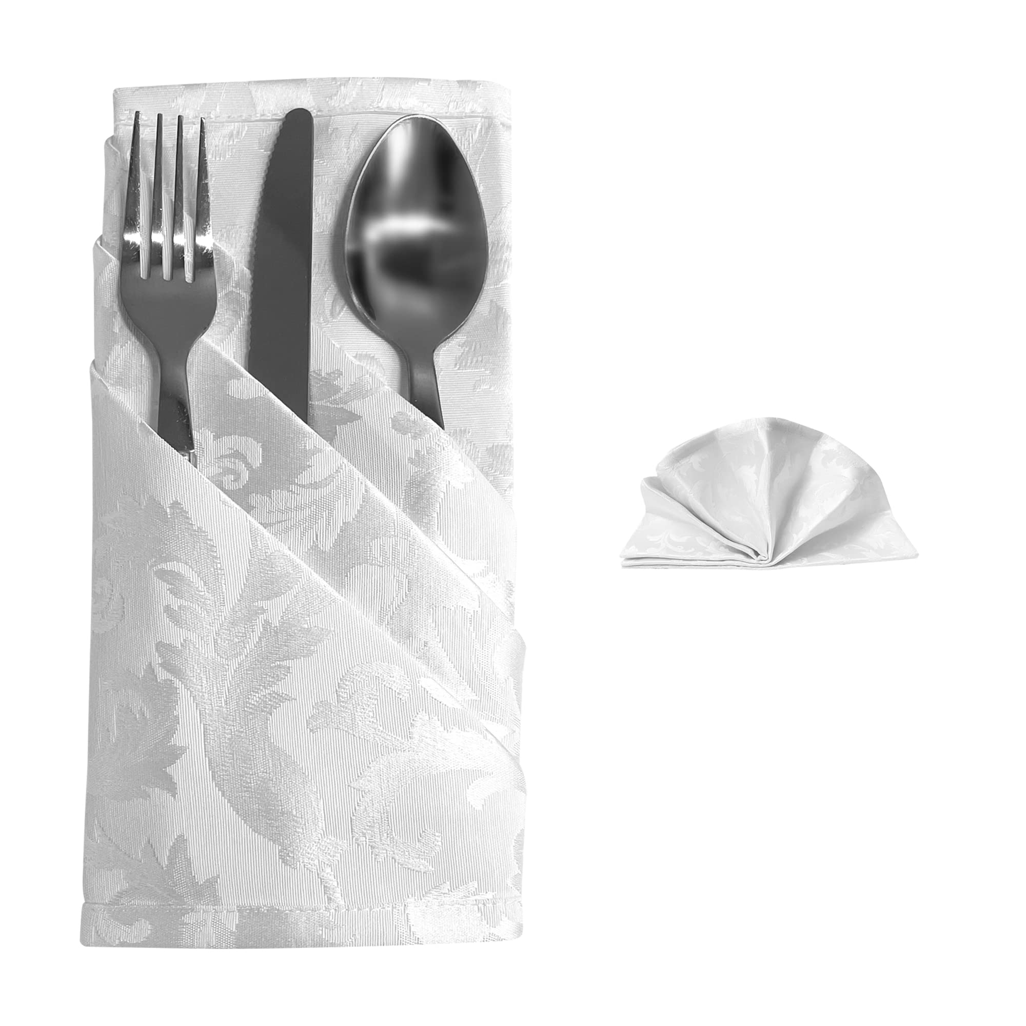 Giovanni Dolcinotti GDN |Set of 6 Napkins Christmas White Jacquard 45 x 45 cm - 100% Made in Italy