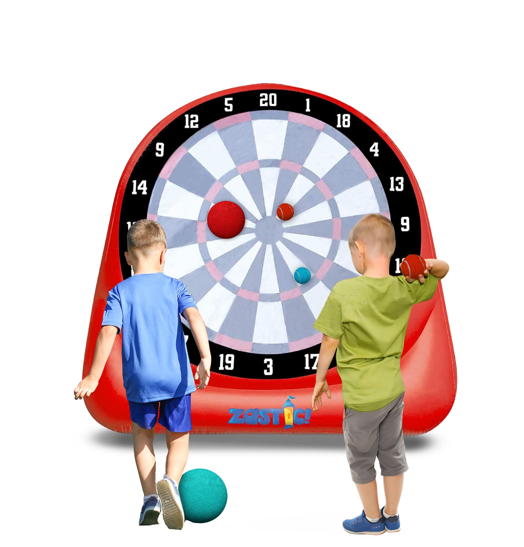 Photo 1 of Giant Inflatable 6ft Tall Kick & Throw Darts Game | Soccer Darts Inflatable Dart Board with 6 Kick Balls, 6 Tennis Balls & Pumps | Perfect for Giant Yard Games, Giant Inflatable Games & Carnival Games