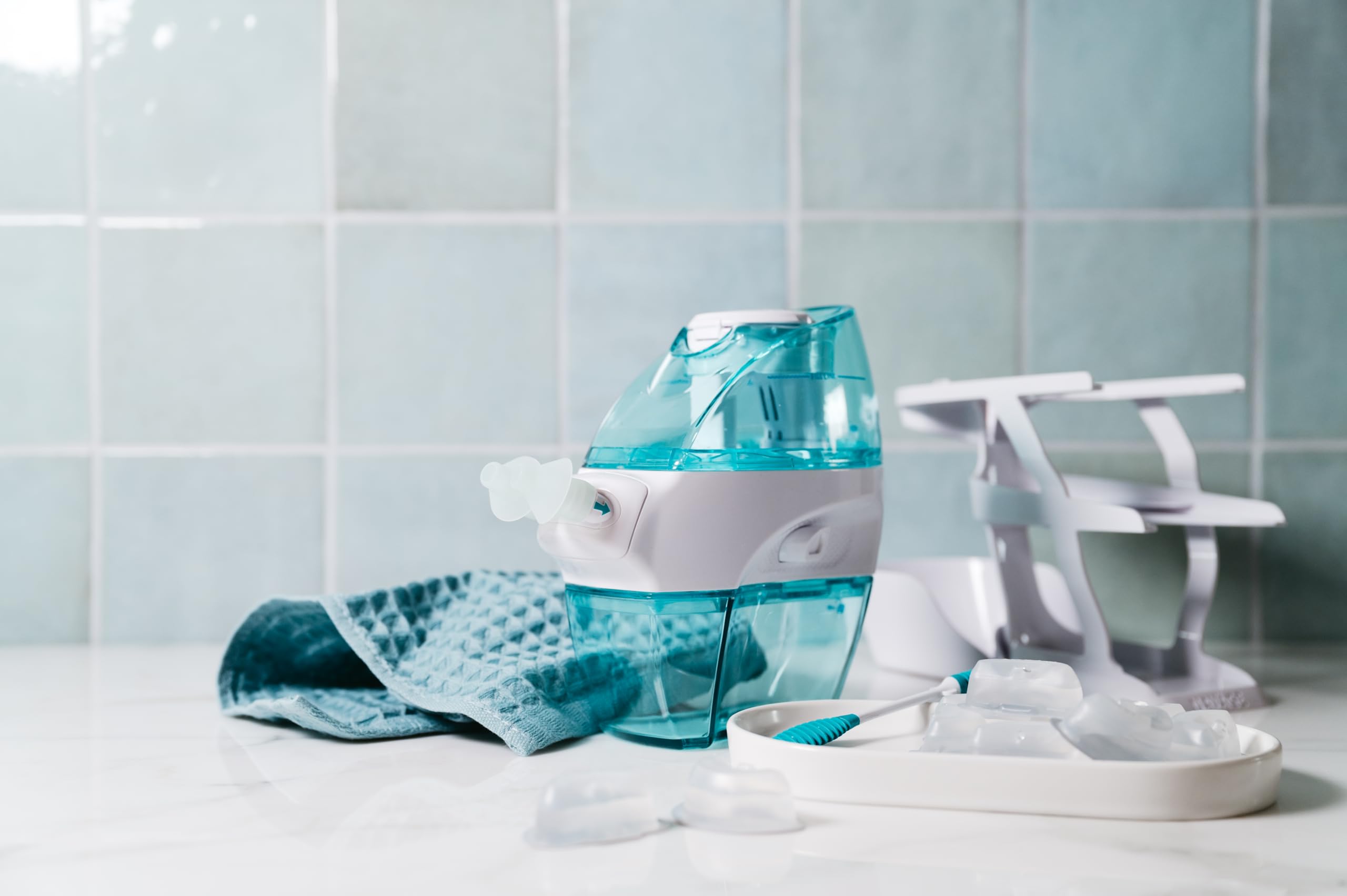 Navage Countertop Caddy - Storage Caddy Organizer for The Navage Nasal Irrigation System - 3-Tier Nose Cleaning Supplies Organizer with Detachable Tray - Plastic Caddy Only - Nasal Care Accessories