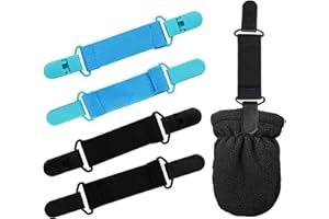 4 Pieces Anti Lost Mitten Clips For Boys Girls, Winter Hat Glove Clips With Elastic Straps For Toddler, Dress Cinch Sweater C