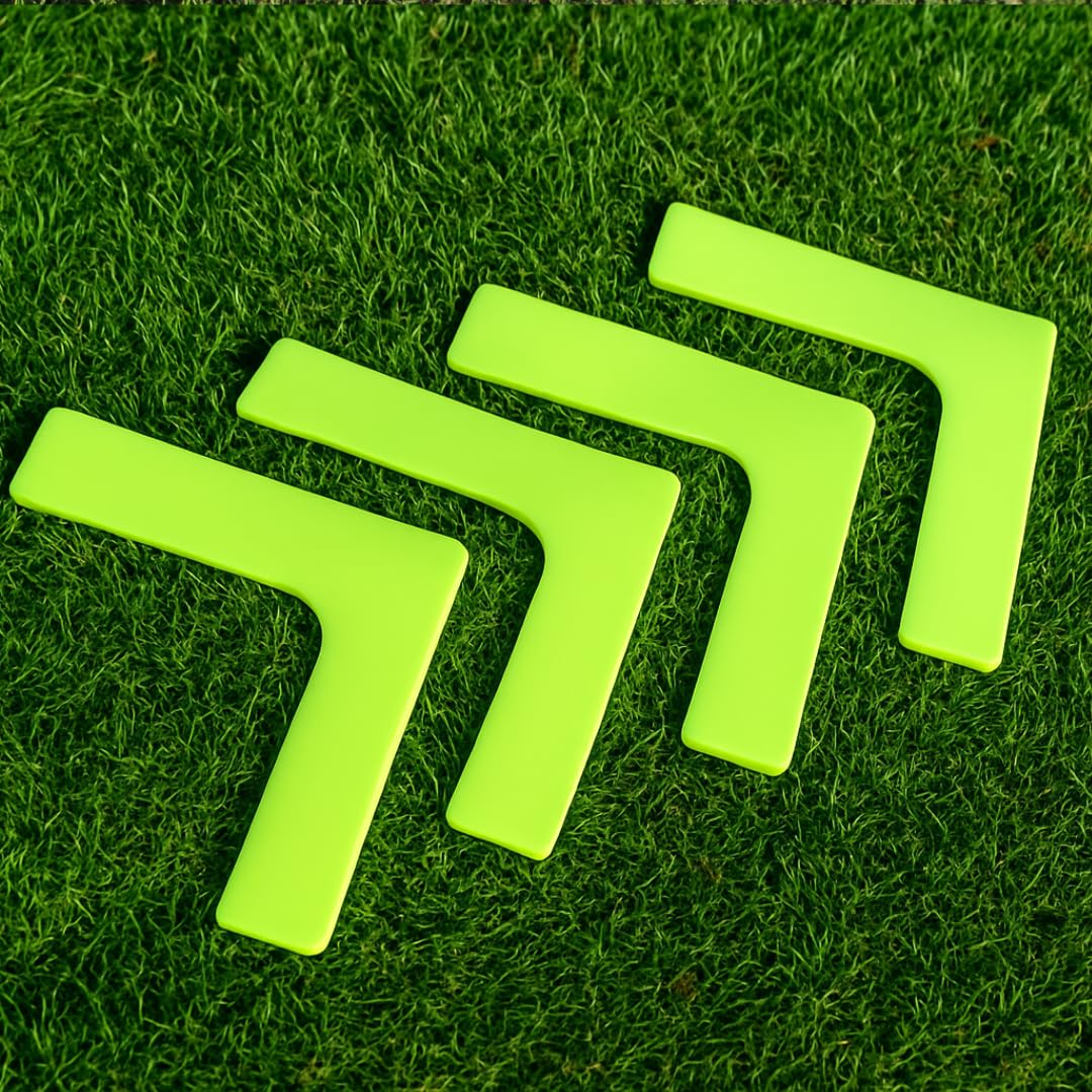 Fitness Health RAPID Flat Rubber Space Markers-Set of 4 Flexible Arrow Corner Discs |Non‑Slip Floor Markers for Speed, Agility & Sports Training – Indoor & Outdoor Rubber Agility Kit