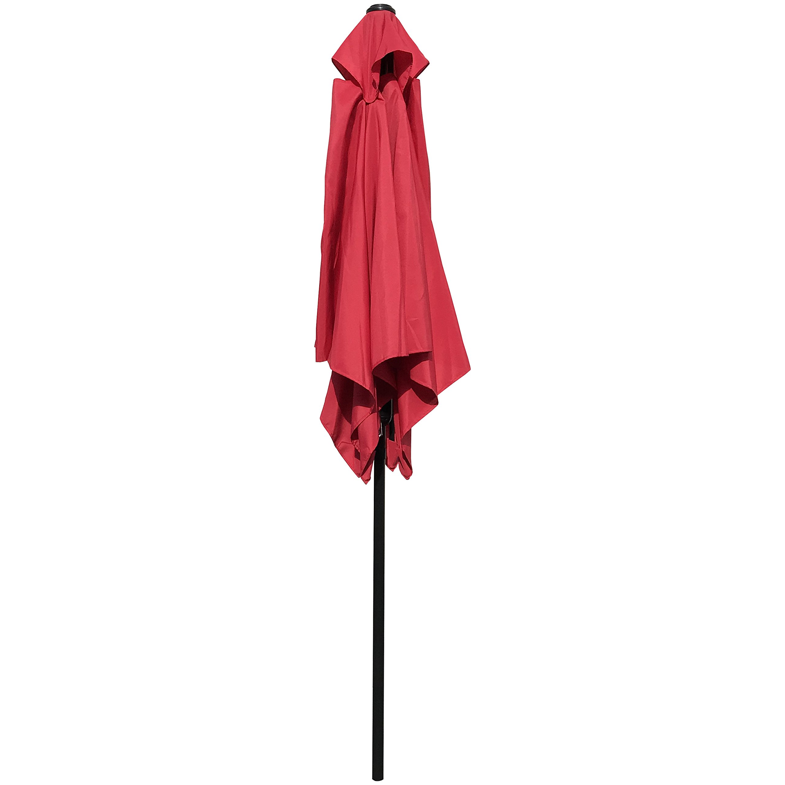 ABBLE Outdoor Patio Umbrella 6.5 Ft Square with Tilt and Crank, Weather Resistant, UV Protective Umbrella, Durable, 6 Sturdy Steel Ribs, Market Outdoor Table Umbrella, Red