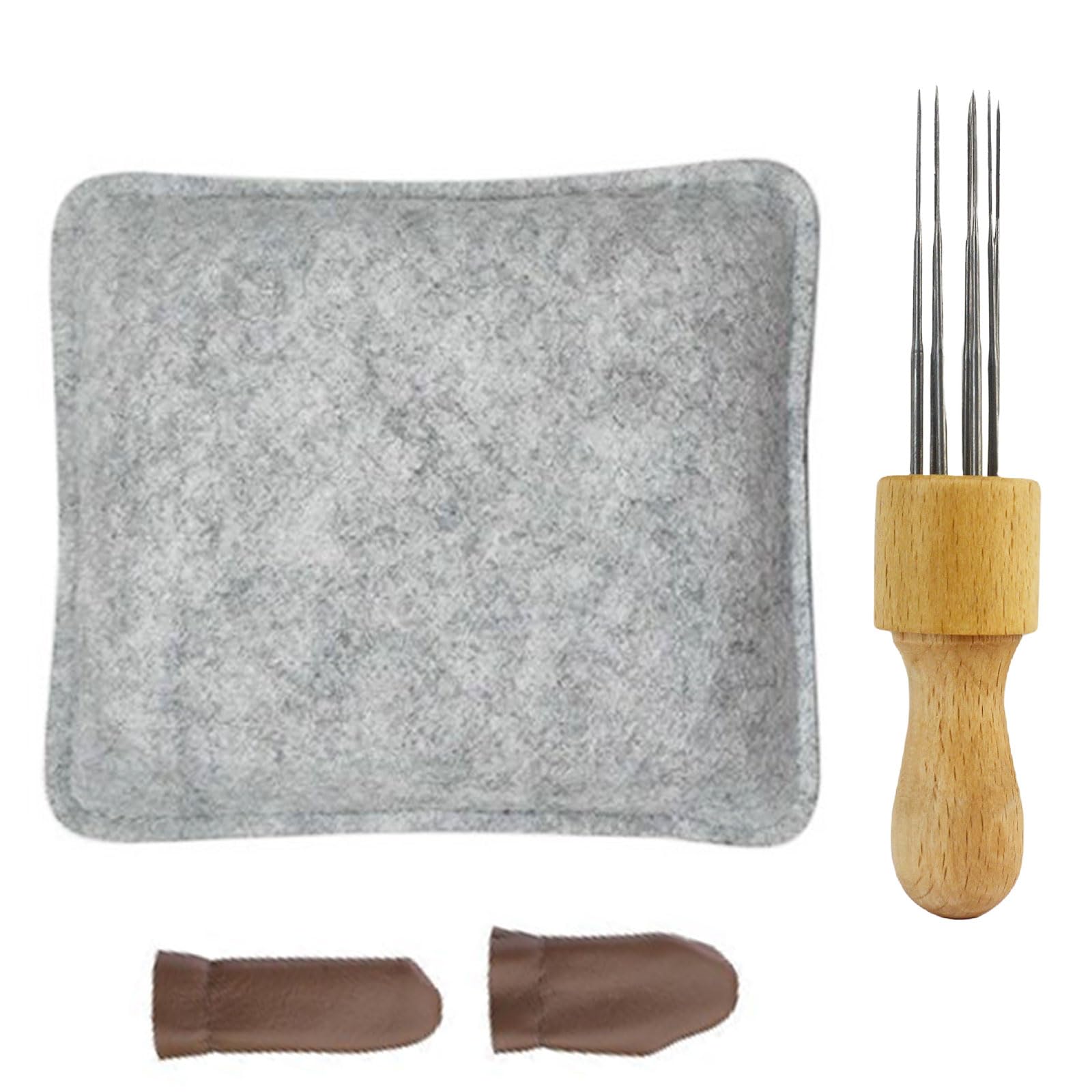 Wmzjnljy 1pc 7.08 x 7.87 Inch Needle Felting Pad Sponge Needle Felting Wool Kit with Leather Finger Cot and Needle Felting Needles for Felting Project(Z12-1)
