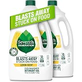 Seventh Generation, Dishwasher Detergent Gel, Lemon, 70 oz, Pack of 2 | Blast Away Stuck-On Food; 0% Dyes &amp; Artificial Fragrances, Scents Made from 100% Essential Oils &amp; Botanical Ingredients