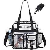 ASKSKY Clear Tote Bag, Heavy Duty PVC 12x 12x6 in Clear Bag for Stadium Events for Women Men