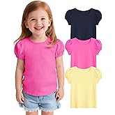 Witwot 3 Pack Toddler Girl Shirts Cotton Baby Girls T-Shirts Basic Short Sleeve Tee Tops Size 18M-5T