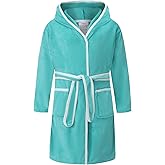Erdawum Boys Girls Bathrobe Soft Towel Hooded Robe Kids Terry Cloth Cotton Robes