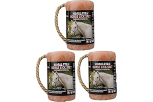 ZESTIQ FOODS Himalayan Salt Block for Horses,Deer,Goat– Natural Mineral Salt Lick On Rope for Livestock, Wildlife – Reusable 