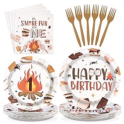 96 Pcs S'Mores Camping Birthday Party Decorations