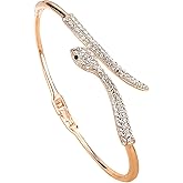 sunglnl Snake Bracelet For Women, Gold Silver Trendy Cubic Zirconia Mixed Metal Bracelets Diamond Wrist Link Stackable Cuff Jewelry Gift