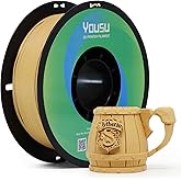 YOUSU Matte PLA Filament 1.75mm 1KG, Light Brown 3D Printer Filament, A Variety of Colors and Unique Matte Effect, Easy to Print, Great Layer Bonding, Works with Most FDM Printers