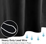 WELTRXE Shower Curtain 180x180cm Mould Proof Mildew Resistant Black view 4
