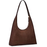 Retro Hobo Tasche Damen - Große Umhängetasche Aus Kunstwildleder Braun