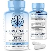 Neuro NACET - 60 Capsules, N-Acetyl Cysteine Ethyl Ester - 20x More Bioavailable Glycine NAC supplement N-Acetyl Cysteine Selenium, 10x Glutathione Boost for Brain and Lung Support by MaxLife Naturals