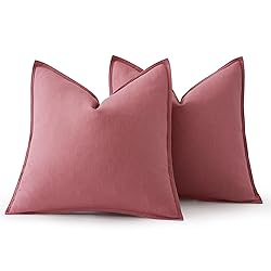 MIULEE Decorative Linen Euro Sham Pillow Covers