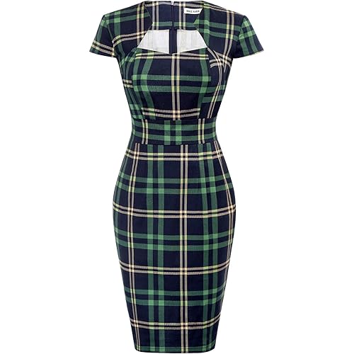 GRACE KARIN Women's 50s Vintage Pencil Dress Cap Sleeve Wiggle Dress CL7597