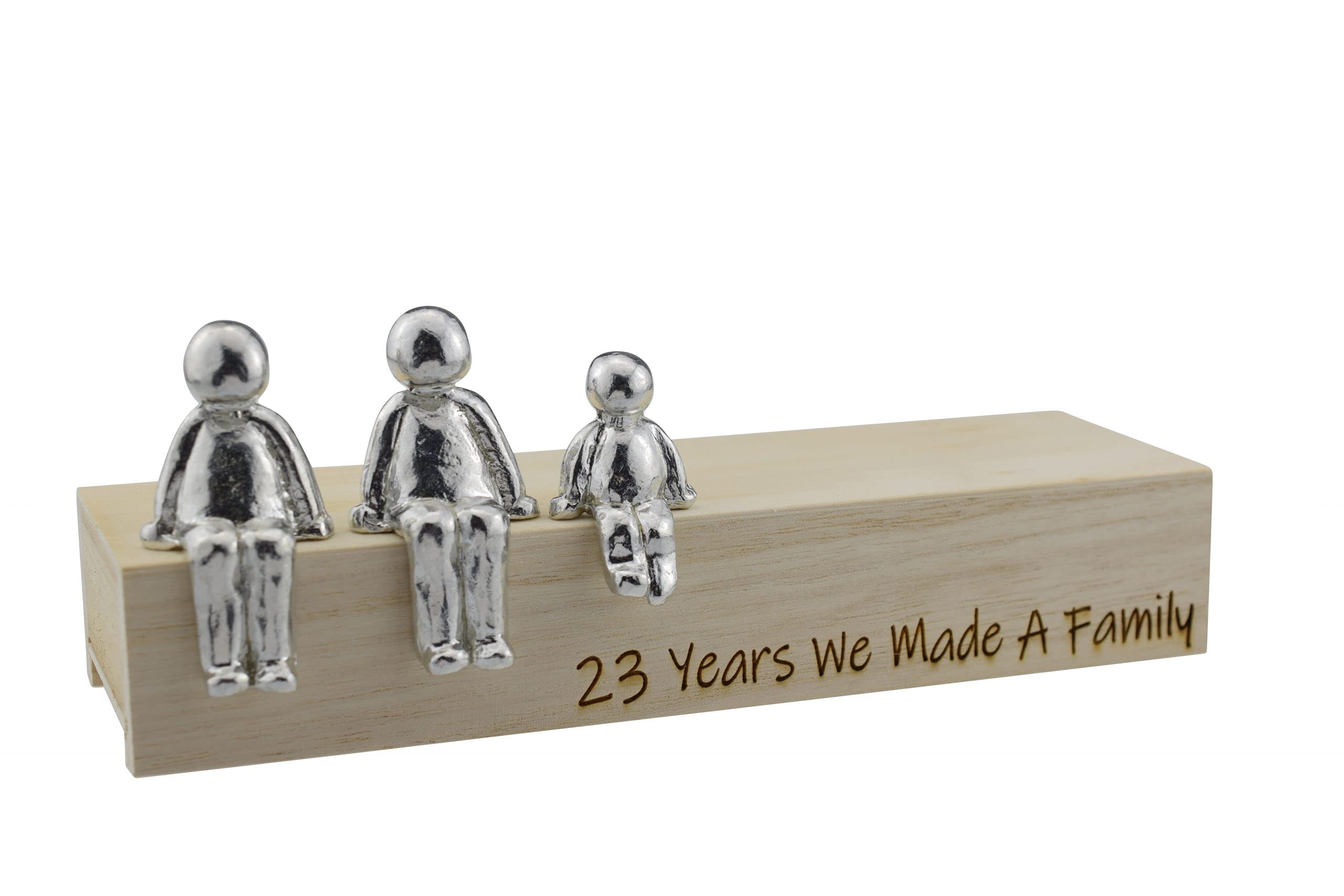 23rd Anniversary Idea - 23 Years We Made A Family Metal Ornament - Choose Your Family Combination Box & Woodgrain May Vary(1 Child)
