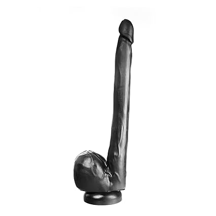 Dildorama 515 Modell S15B - 12 Zoll (30,5 x 3,3 cm) - sehr naturgetreuer Dildo, schwarz, mit Hoden, Adern und Saugnapf, phtal
