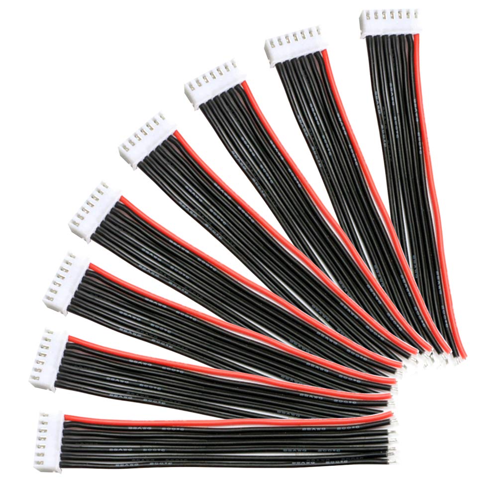 YIXISI 10 PCS JST-XH 6S Balance Extension Cable Lead Wire, JST-XH Connector Plug Lead Cable with 15cm 22awg Silicone Cord