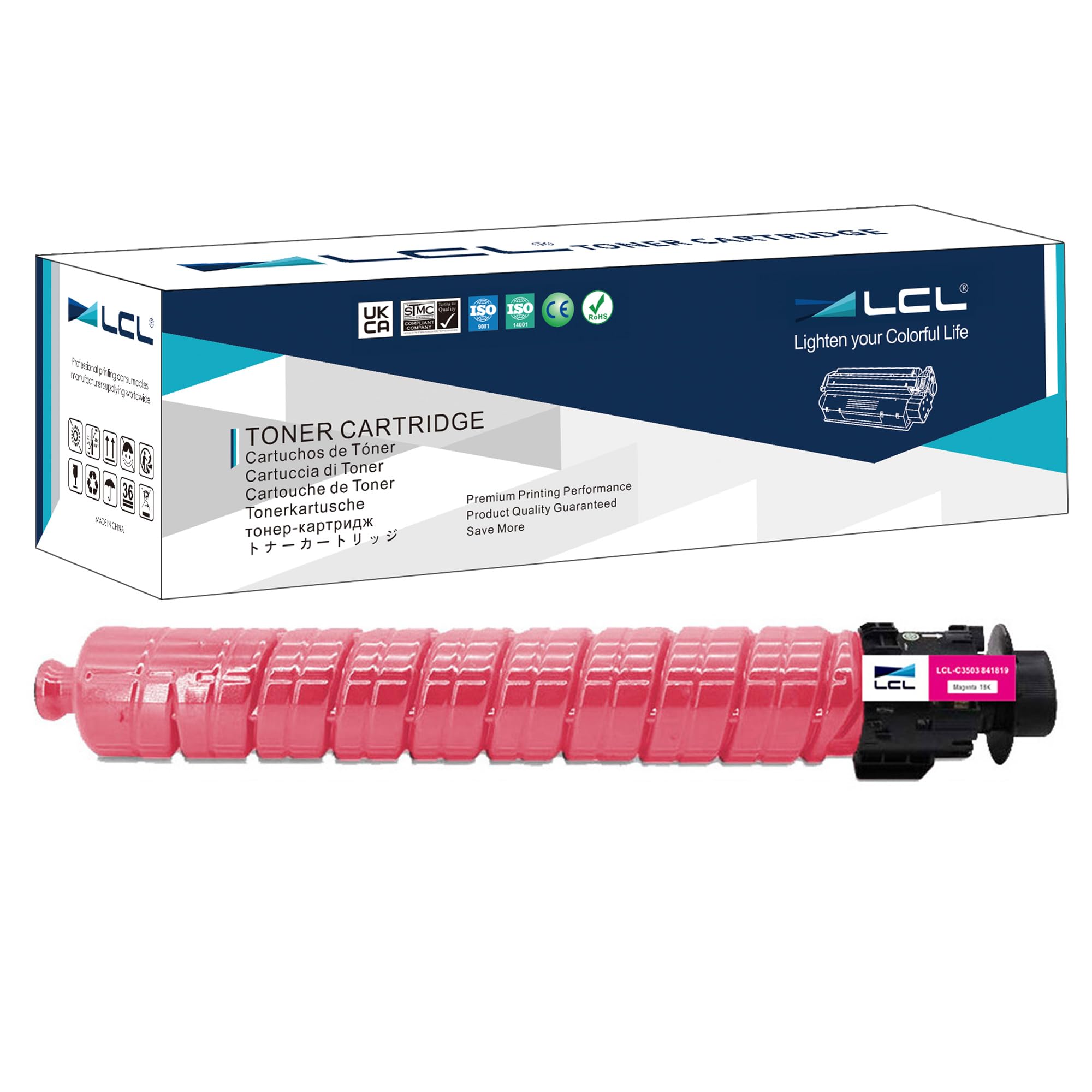LCL Compatible Toner Cartridge 841819 Aficio MP C3003 C3003SP MP C3503 C3503SP MP C3004 C3004SP MP C3504 C3504SP (1PK Magenta) Replacement for Ricoh Aficio MP C3003SP MP C3503SP MP C3004SP MP C3504SP
