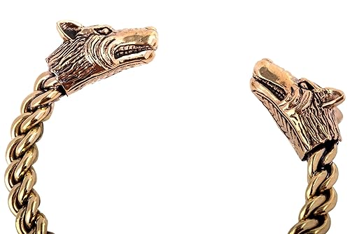 WINDALF Vikings Herren Armreif STARK Ø 6.5 cm Wikinger Asatru Schmuck Handarbeit aus hochwertiger Bronze