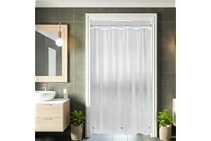 AooHome Shower Stall Curtain Liner for Small Size 48x72 Inch, 8G Eva RV Shower Curtain Frosted Pattern, Narrow Standing Single Water Repellent Shower Liner, Semi Transparent