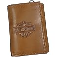 Harley-Davidson Men's Traditional B&S Tri-Fold Genuine Leather Wallet - Natural