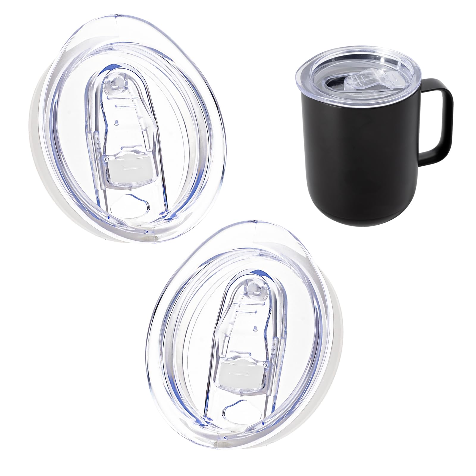 Photo 1 of 2 Pack Replacement Mug Sliding Lid Compatible with Ember 10oz Temperature Control Smart Mug 1 & 2, BPA-Free, Spill Proof Cup Lid Cover with Sealing Silicone Ring, Clear