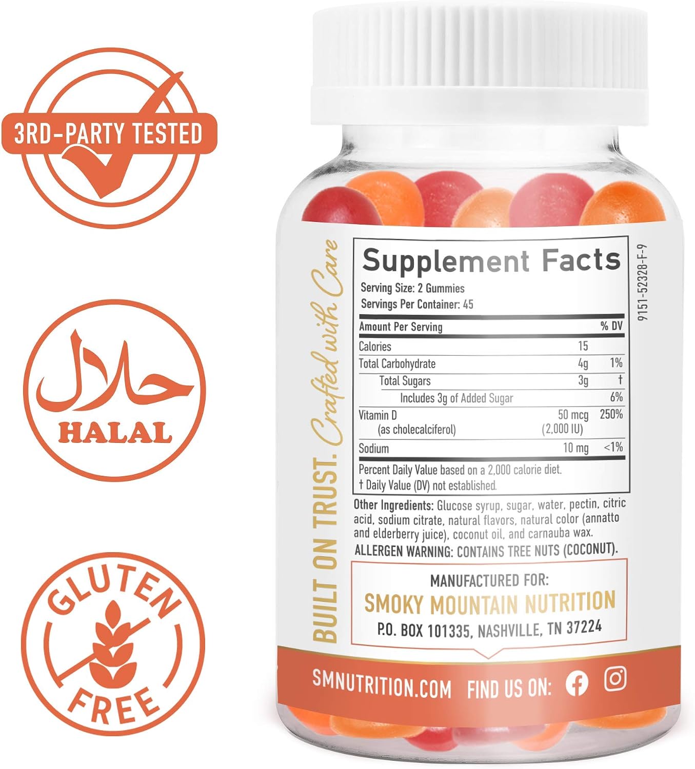 Vitamin D3 Gummies for Adults, 90 count (Pack of 1) - Image 3