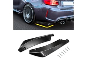 Kutyun 2PCS Car Rear Bumper Guard Diffuser Splitter, Rear Bumper Lip Body Kit with Bolts, Universal Anti Scratch Wrap Angle Protector for Side Fender Skirt Lip (Brilliant Black)