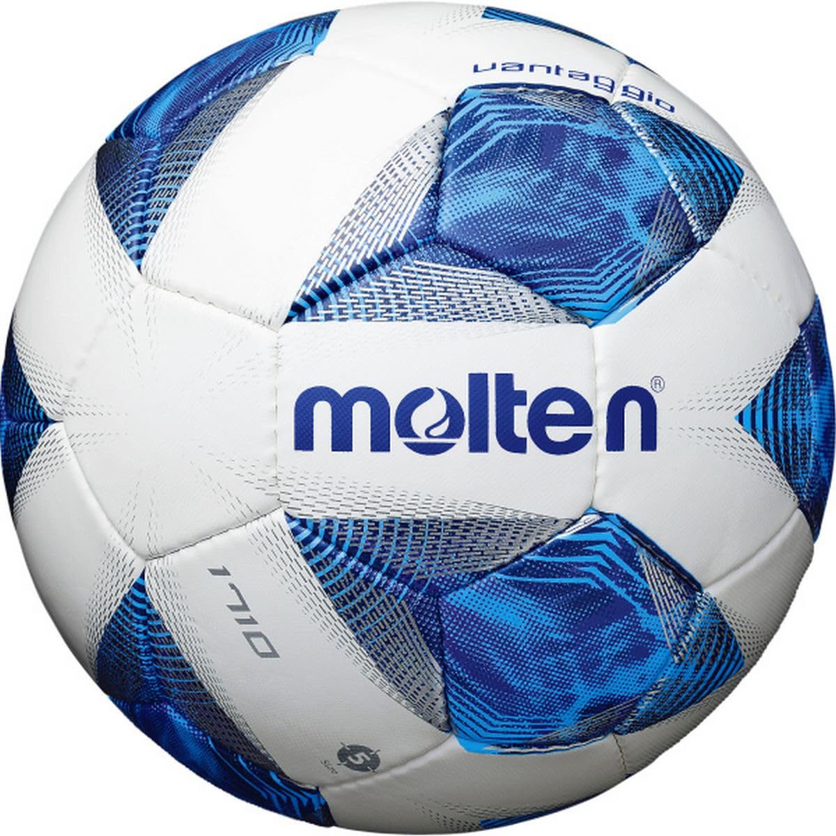 Molten 1710 Vantaggio Football | Superior Training Practice Ball | Extra Durable PU/PVC Cover For Multi-Surface Play | Size 5 - For Boys and Girls Aged 14 plus & Adults | Blue
