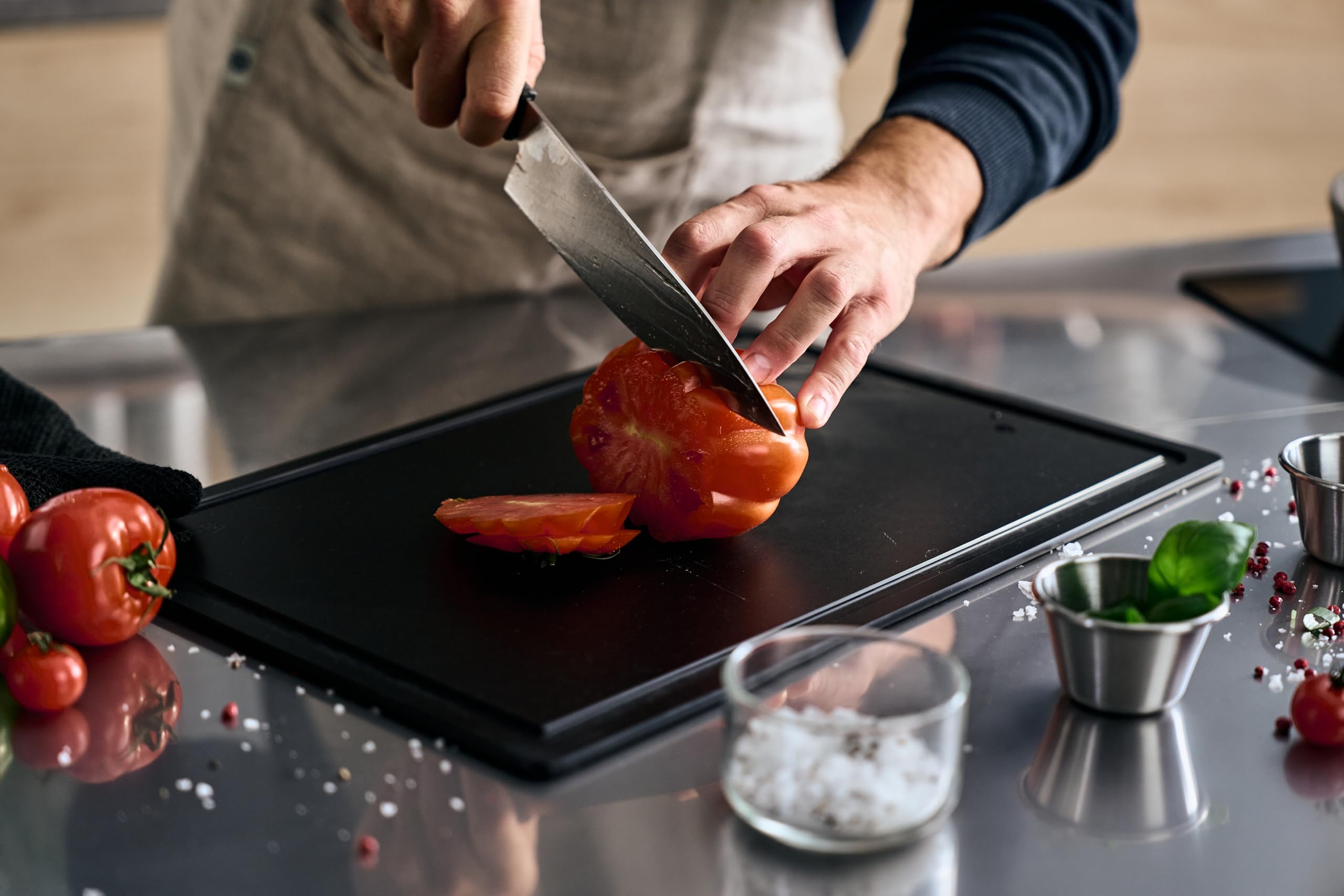 Fissler Procut/Premium-Santokumesser (17 cm) Allzweck-Küchenmesser,handgeschliffene Edelstahlklinge, Made in Germany, Kräuter-Hackmesser, ergonomisch 7