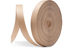 FAKILO Birch Edge Banding 3/4 inch x 50 ft Real Wood Veneer Plywood Edge Banding Iron-on Pre-glued Veneer Edging Tape for Cab