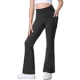 IUGA Girls Flare Leggings High Waist Cute Preppy Clothes for Girls Uniform Pants with Pockets Bell Bottom Pants