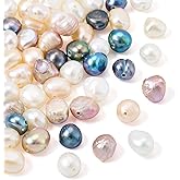 Cheriswelry 50Pcs Mixed Color Irregular Natural Cultured Freshwater Pearl Loose Beads 5-6mm for DIY Jewelry Making