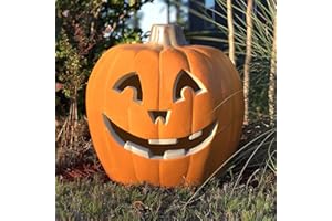 GAMEXCEL Halloween Pumpkin JackoLantern, Extra Large Lighted Jack O Lantern Holiday Decor Pre-lit Pumpkin Lanterns for Halloween Fireplace, Porch, Party, Front Door Outdoot Decorations, 21" Smile Face