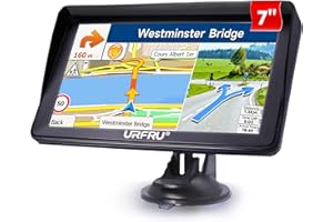 URFRU 7-Inch GPS Navigator for Car Truck RV Pickup, 2025 Offline Map with Free Updates Lifetime, Big HD Touchscreen, Satallete Navigation, Voice Guidance, Speed & Traffic Alerts, Custom Truck Routing