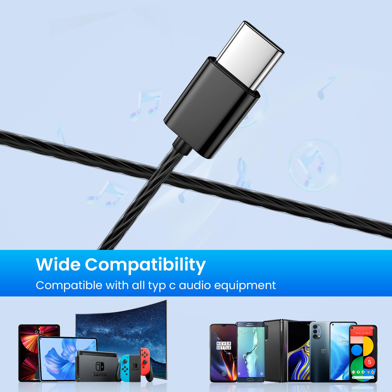 Rayleigh USB C Headphones with Microphone 3 Pack, Wired Earbuds with Heavy Bass, Type C Earphones with Noise Isolating, Compatible with iPad, Android Phones, Fits Most Type C Devices