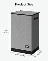 SOLEDI 90L Laundry Basket with Lid Collapsible Removable Inner Bag Grey view 3